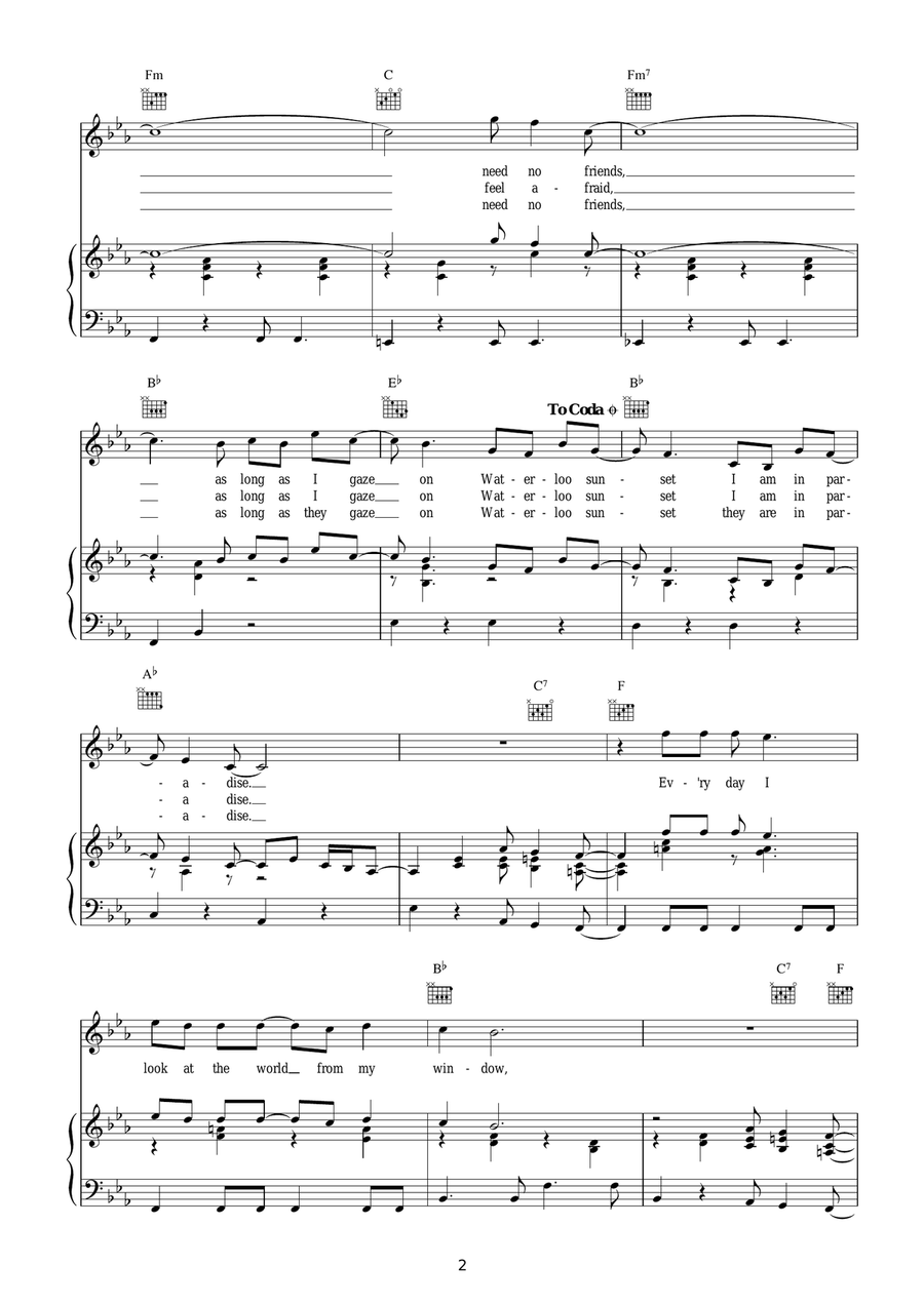 Waterloo Sunset Waterloo Sunset Acoustic Guitar scores gallery preview page 2