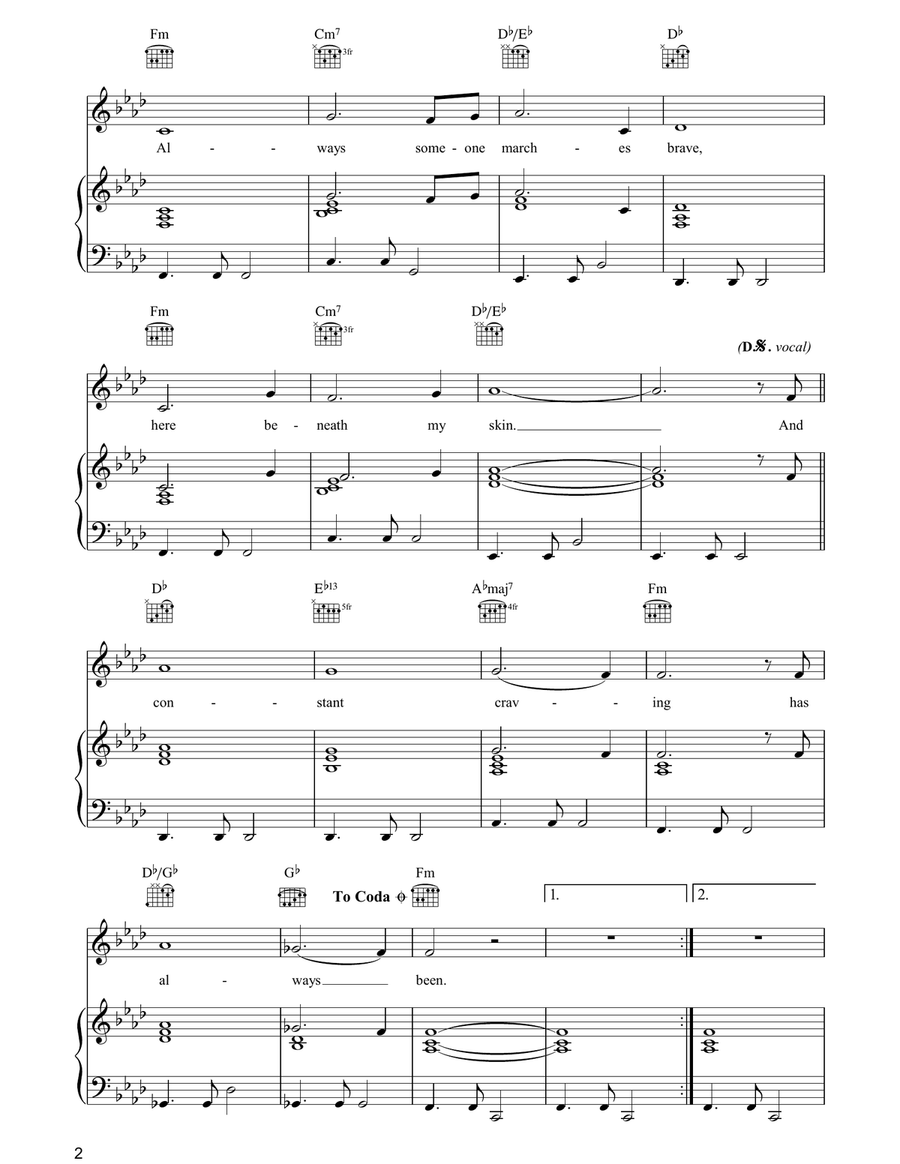 Constant Craving Constant Craving Piano, Vocal, Guitar scores gallery preview page 2
