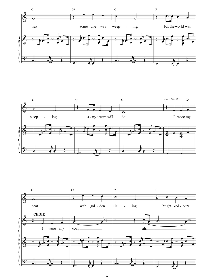 Any Dream Will Do Any Dream Will Do Piano, Vocal, Guitar scores gallery preview page 2