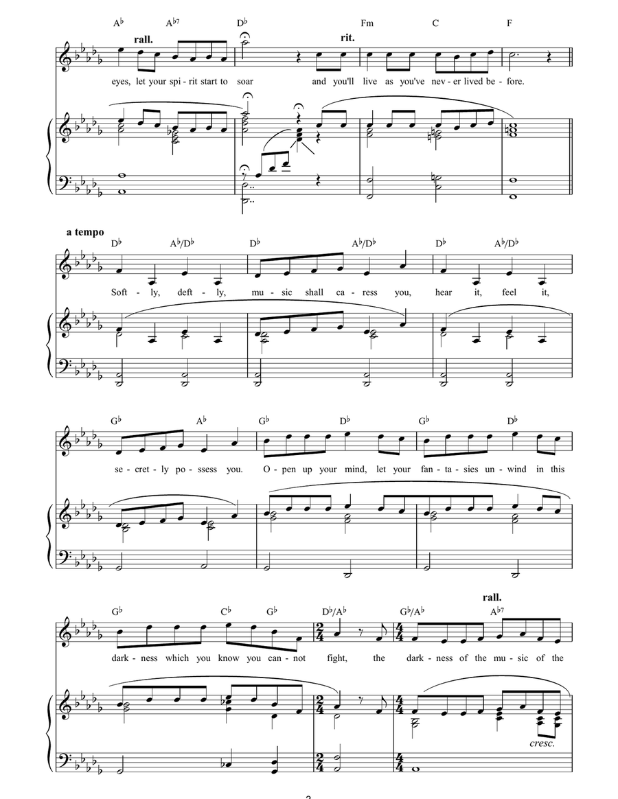 The Music Of The Night (from The Phantom Of The Opera) Piano, Vocal, Guitar scores gallery preview page 3