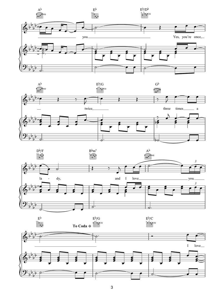 Three Times A Lady Three Times A Lady Piano, Vocal, Guitar scores gallery preview page 3