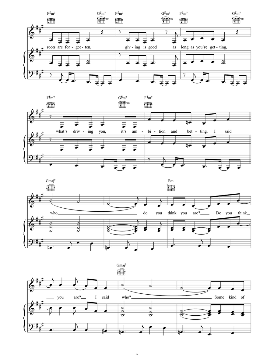 Who Do You Think You Are Who Do You Think You Are Piano, Vocal, Guitar scores gallery preview page 2