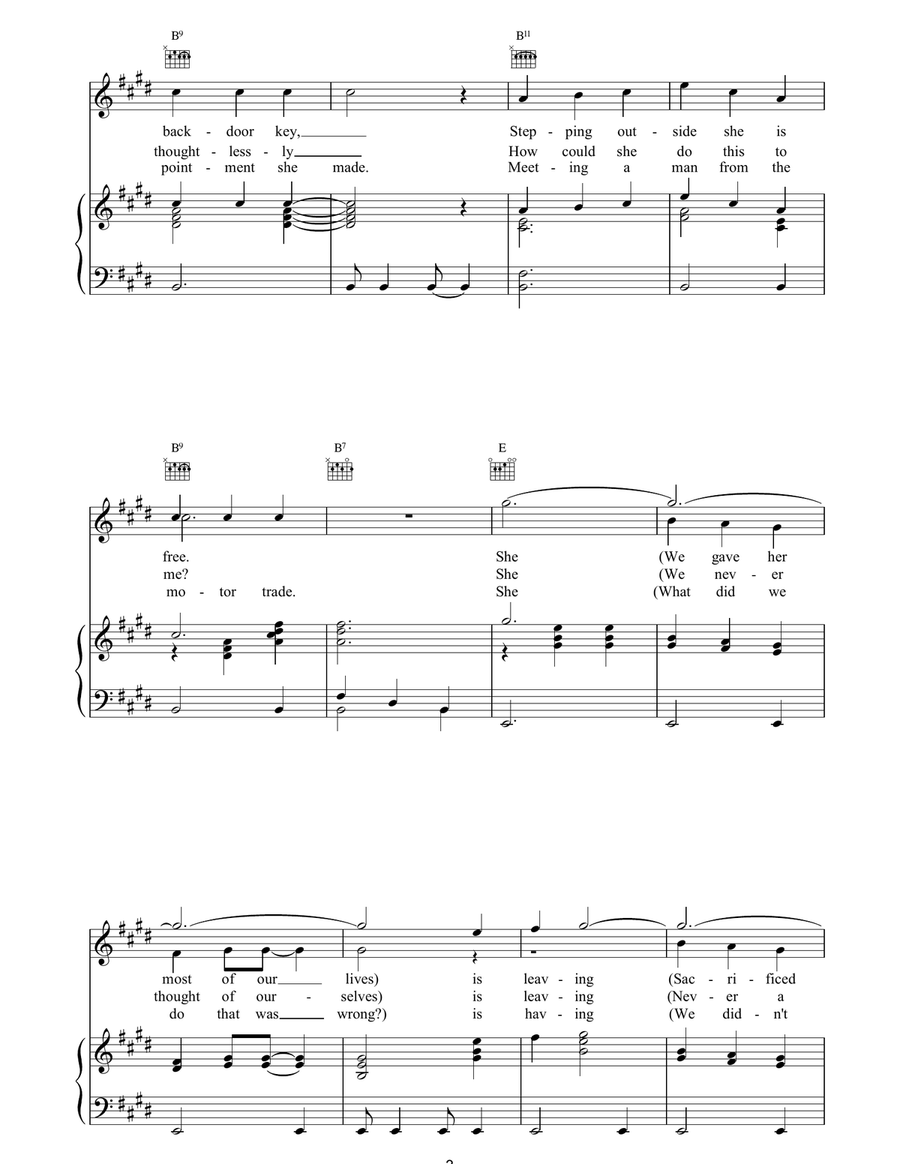 She's Leaving Home She's Leaving Home Piano, Vocal, Guitar scores gallery preview page 3