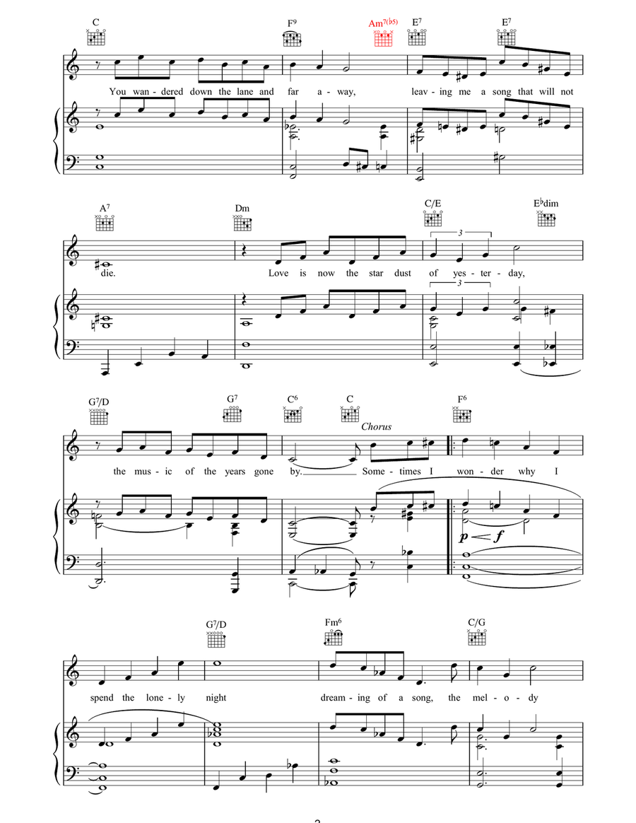 Stardust Stardust Piano, Vocal, Guitar scores gallery preview page 2