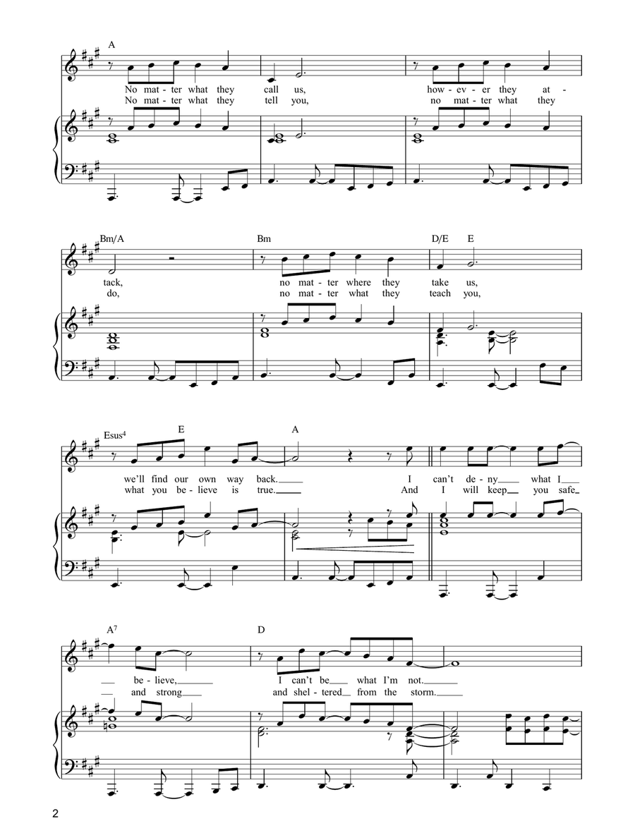 No Matter What No Matter What Piano, Vocal, Guitar scores gallery preview page 2