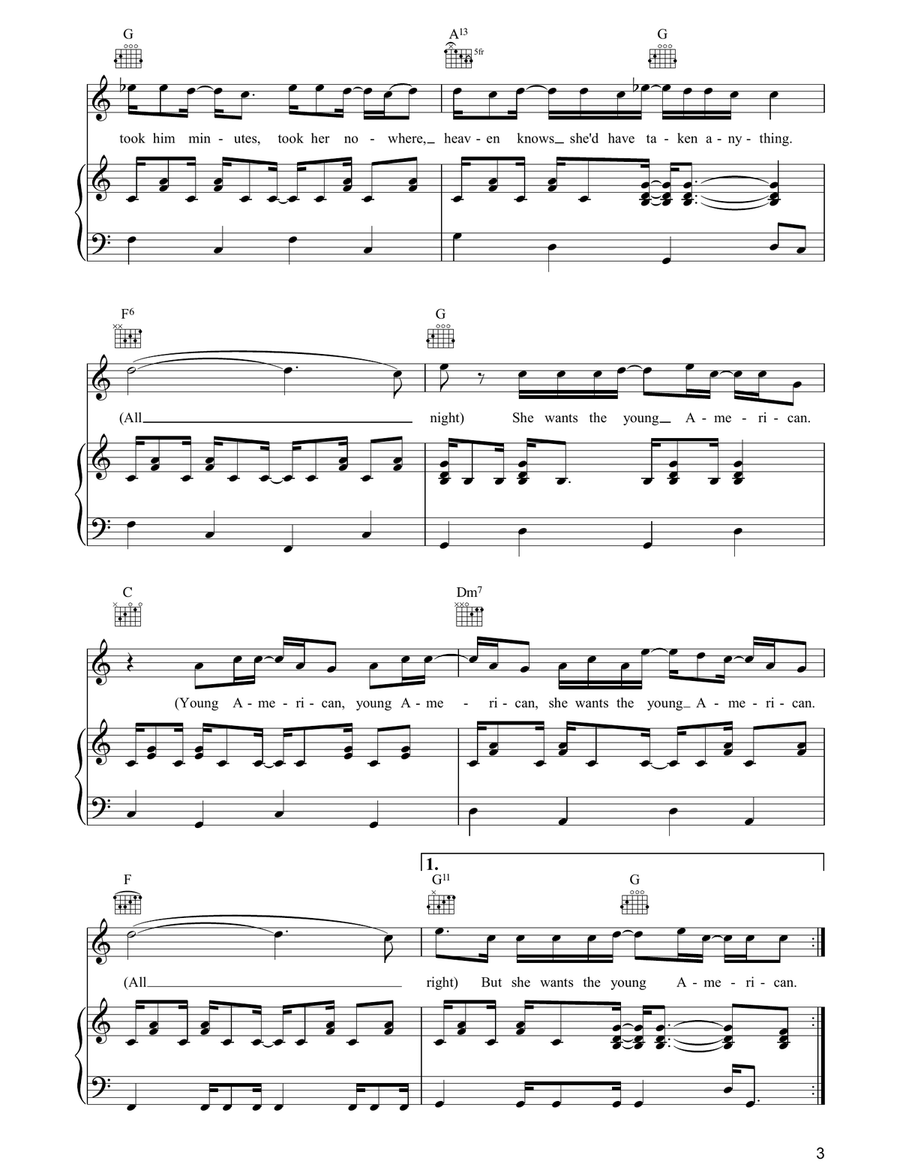 Young Americans Young Americans Piano, Vocal, Guitar scores gallery preview page 3