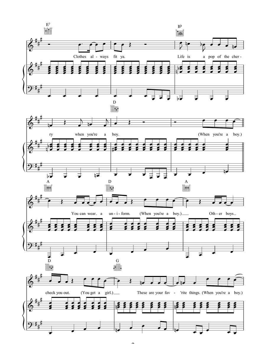 Boys Keep Swinging by David Bowie Piano, Vocal, Guitar - Digital Sheet Music page 2