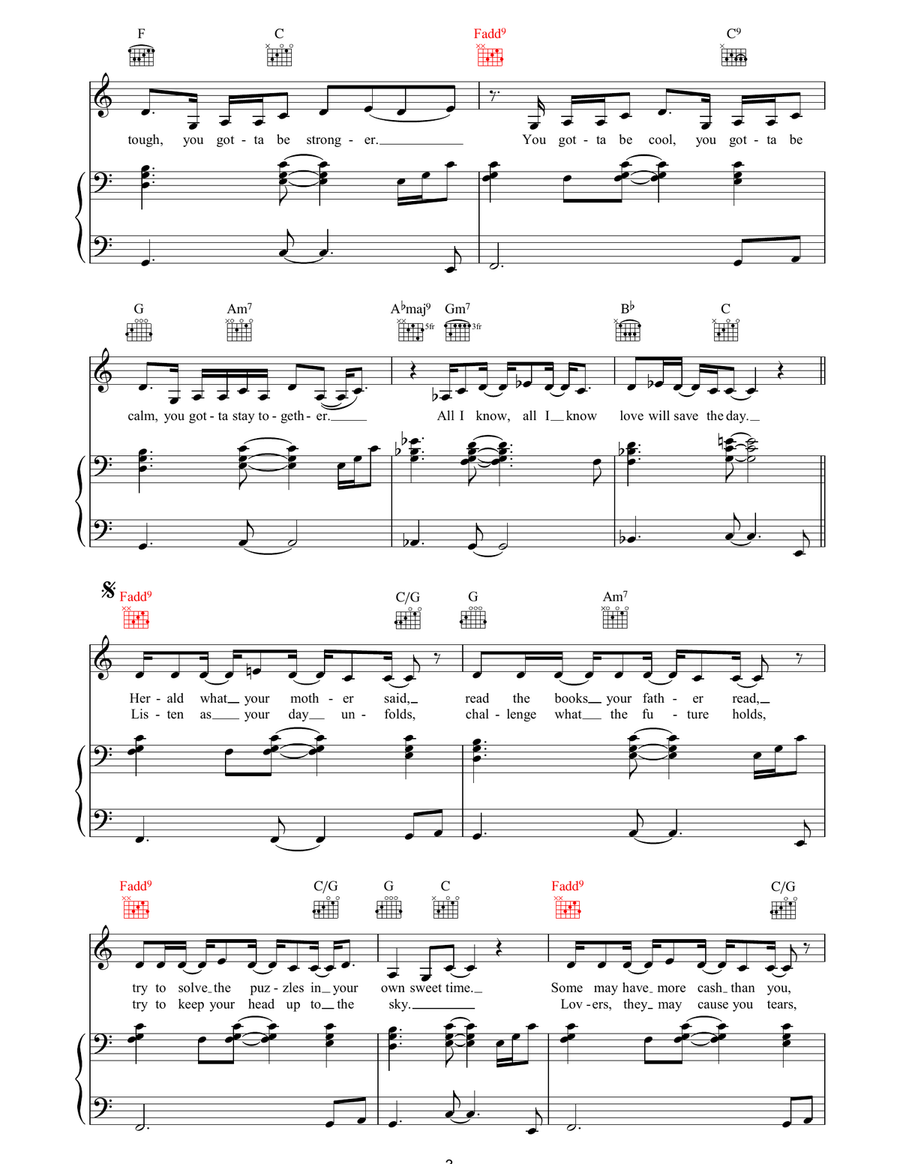 You Gotta Be You Gotta Be Piano, Vocal, Guitar scores gallery preview page 3