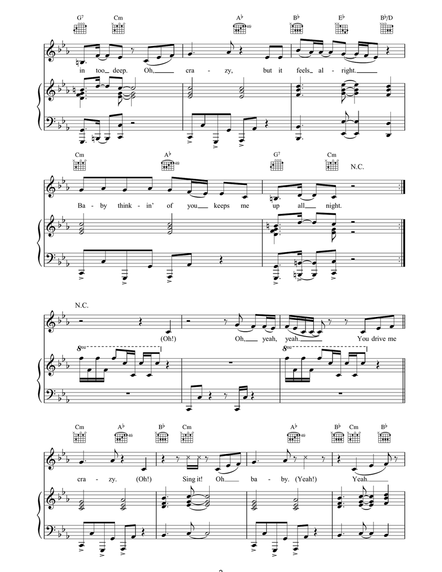 (You Drive Me) Crazy (You Drive Me) Crazy Piano, Vocal, Guitar scores gallery preview page 3