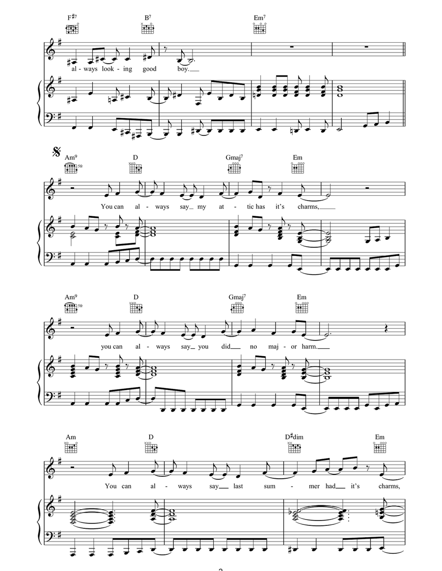 Sick And Tired Sick And Tired Piano, Vocal, Guitar scores gallery preview page 2