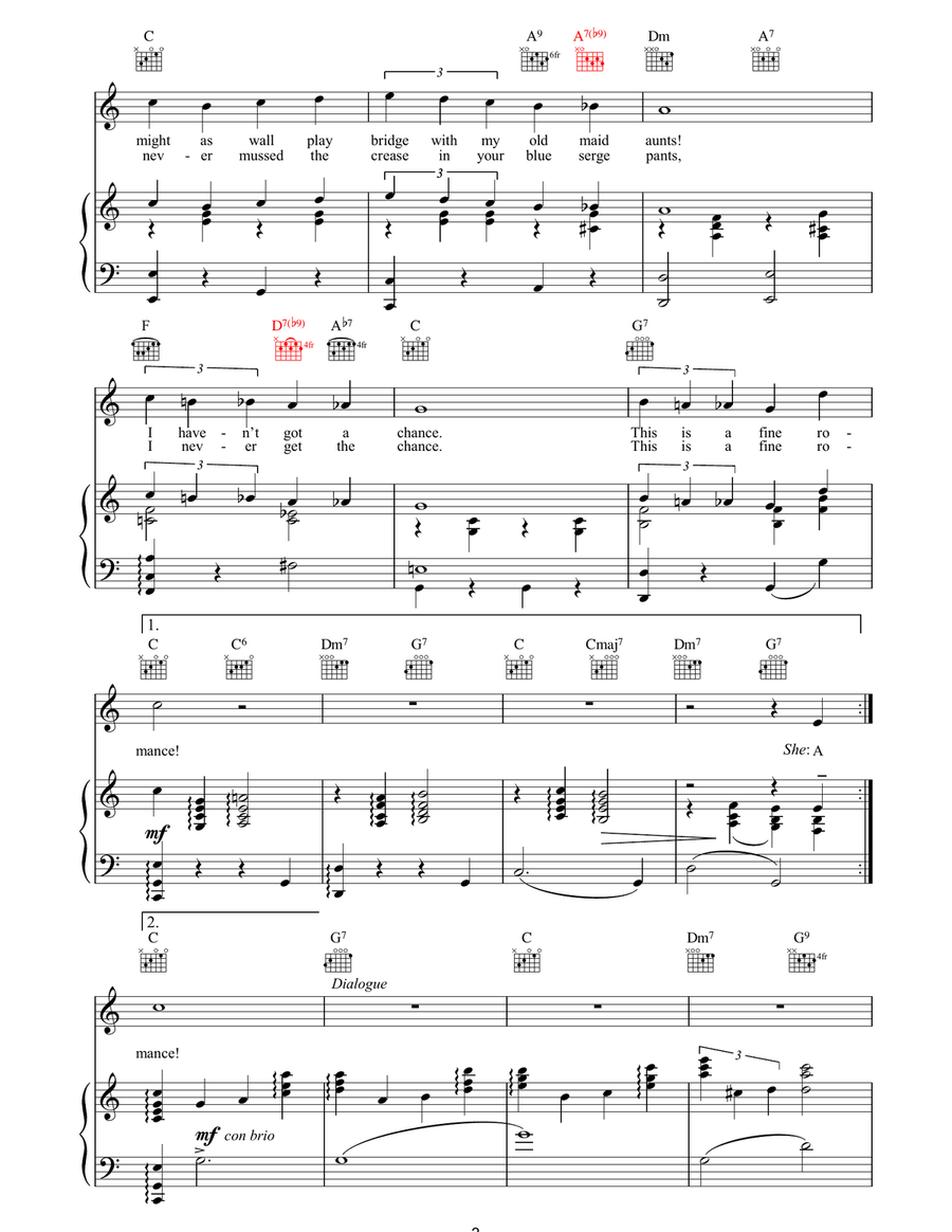 A Fine Romance A Fine Romance Piano, Vocal, Guitar scores gallery preview page 3