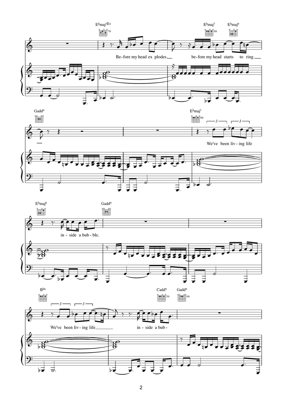High Speed High Speed Piano, Vocal, Guitar scores gallery preview page 2