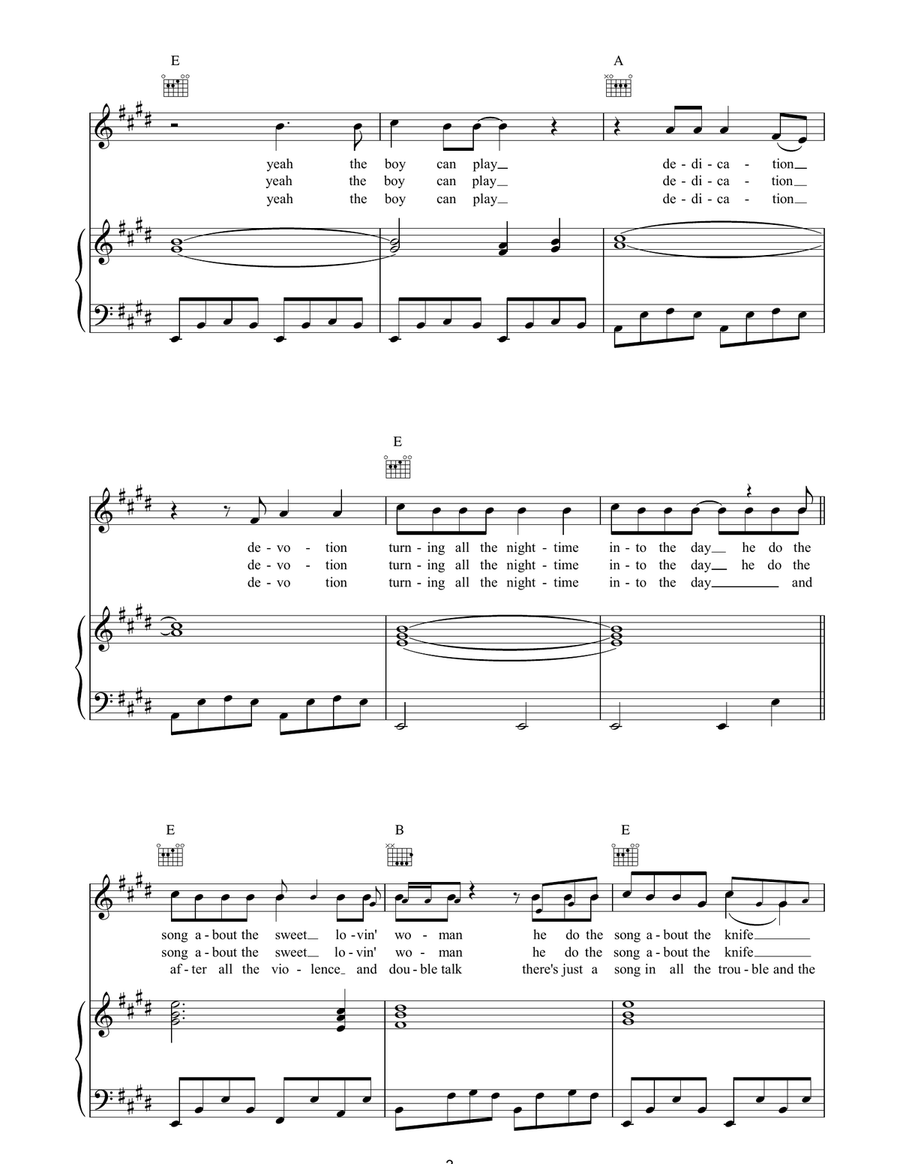 Walk Of Life Walk Of Life Piano, Vocal, Guitar scores gallery preview page 3