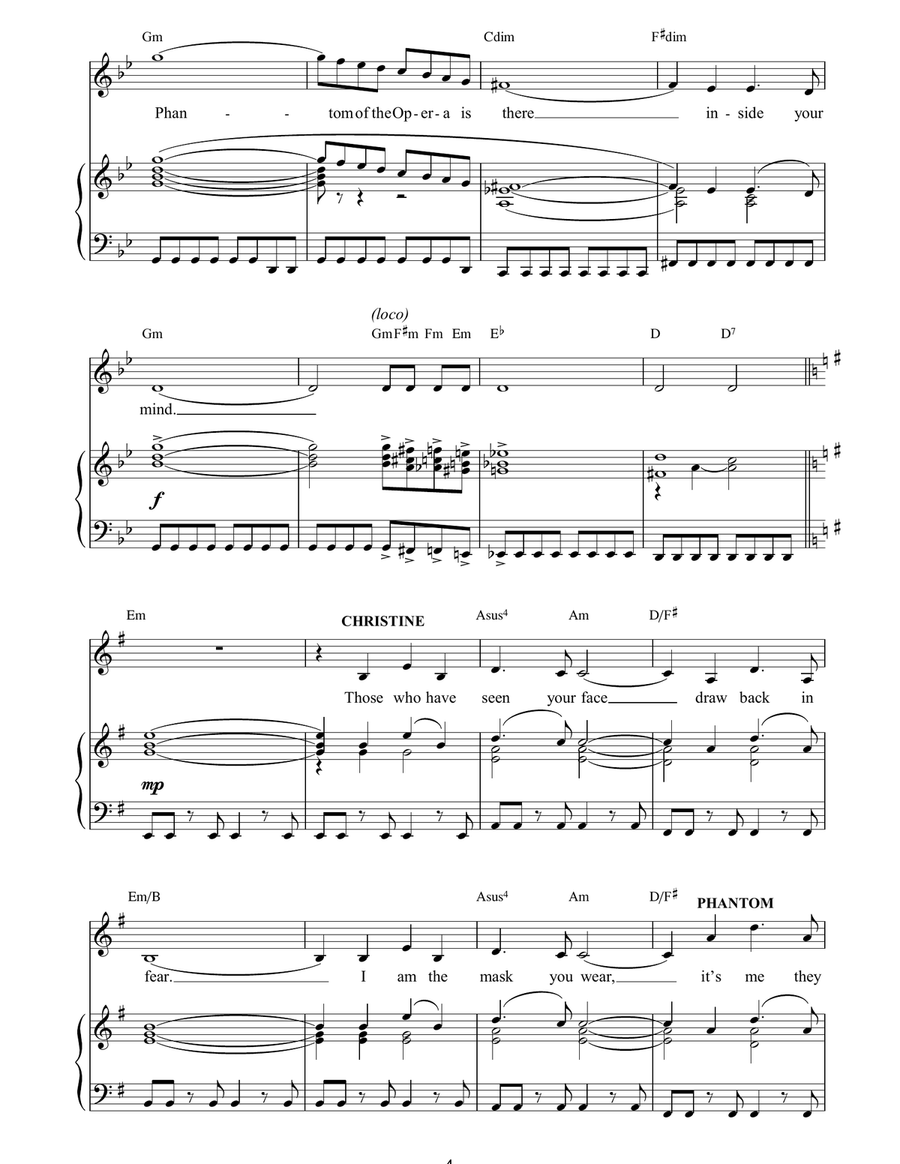 The Phantom Of The Opera The Phantom Of The Opera Guitar scores gallery preview page 4