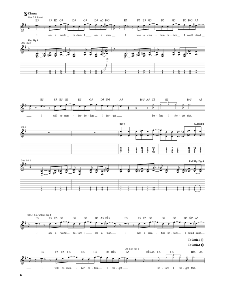 Before I Forget Before I Forget Electric Guitar scores gallery preview page 4
