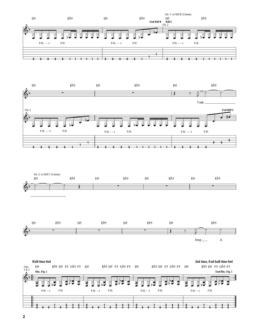 The Blister Exists by Slipknot Electric Guitar - Digital Sheet Music page 2