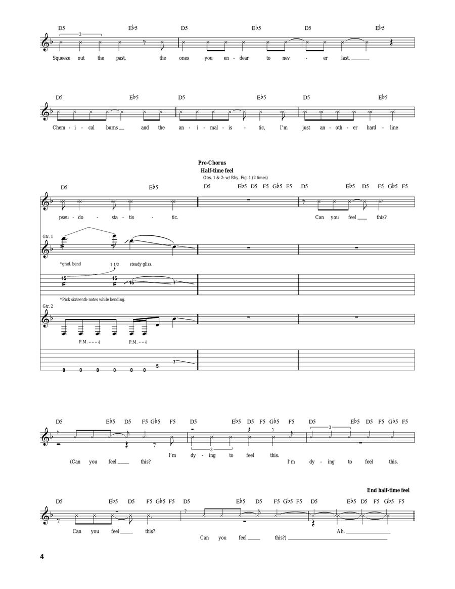 The Blister Exists by Slipknot Electric Guitar - Digital Sheet Music page 4