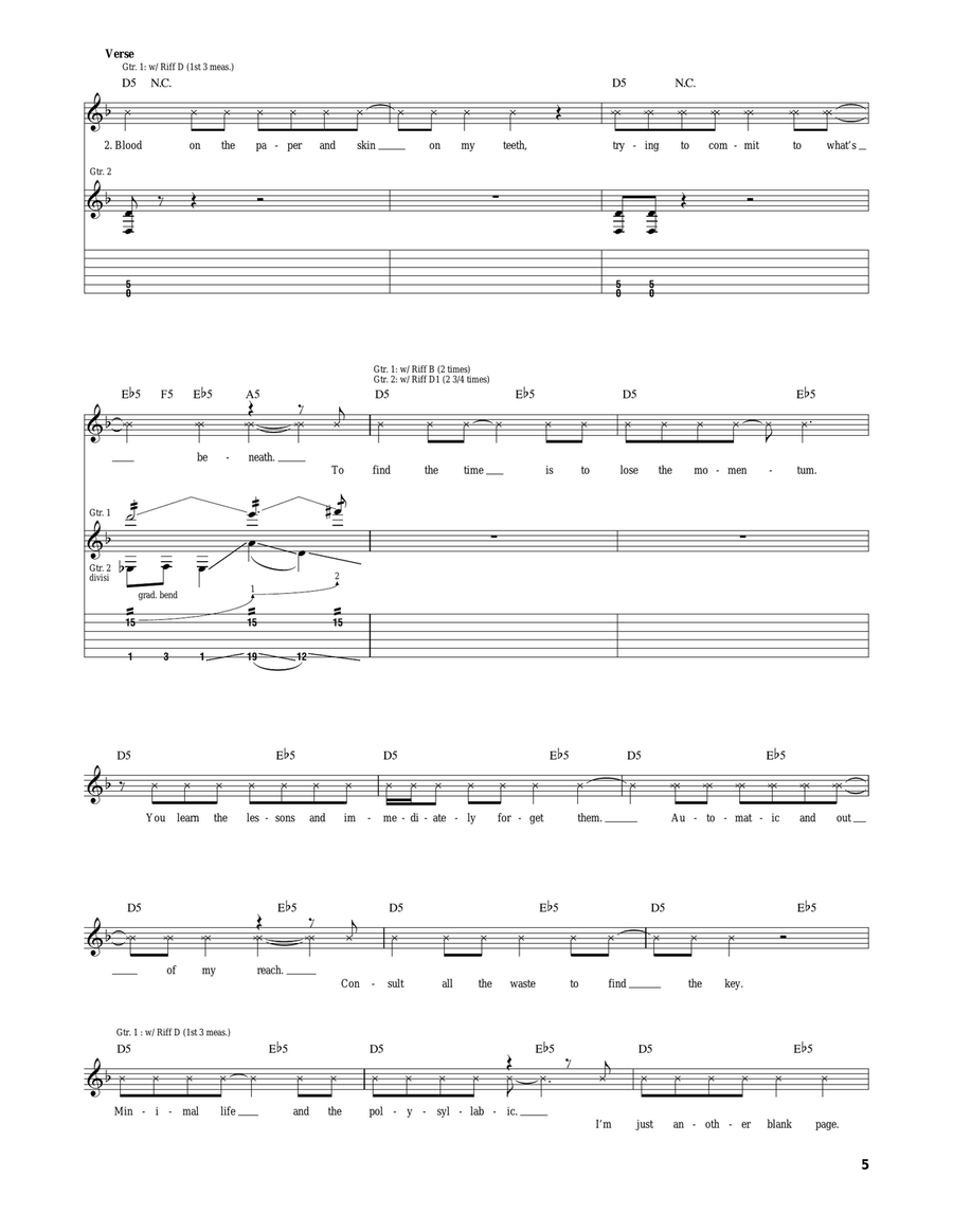 The Blister Exists by Slipknot Electric Guitar - Digital Sheet Music page 5