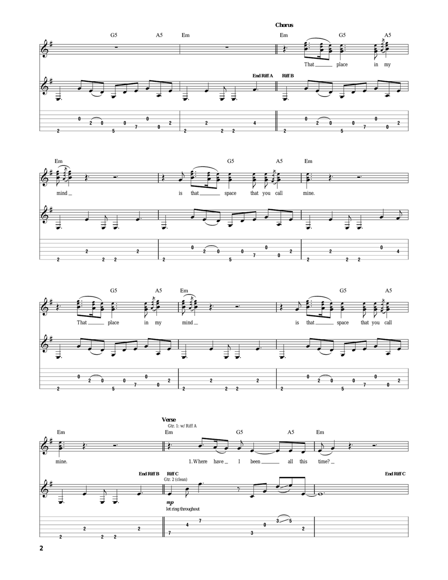 Danger - Keep Away Danger - Keep Away Electric Guitar scores gallery preview page 2