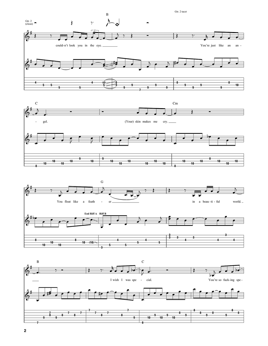 Creep Creep Acoustic Guitar scores gallery preview page 2