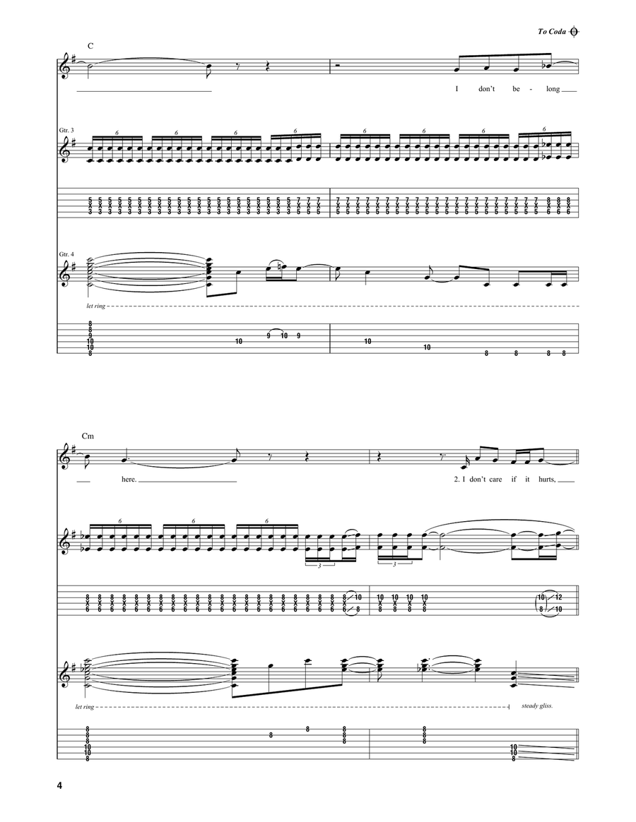 Creep Creep Acoustic Guitar scores gallery preview page 4
