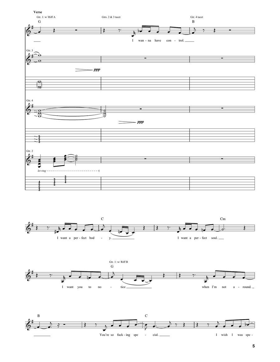 Creep Creep Acoustic Guitar scores gallery preview page 5
