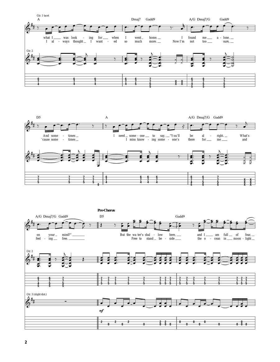 Back Home Back Home Acoustic Guitar scores gallery preview page 2