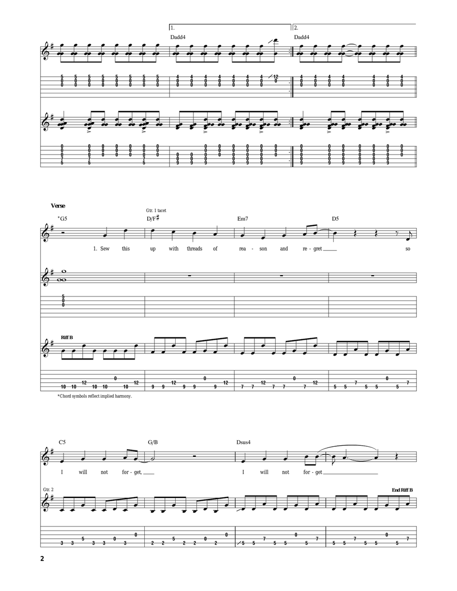 One Year, Six Months One Year, Six Months Acoustic Guitar scores gallery preview page 2
