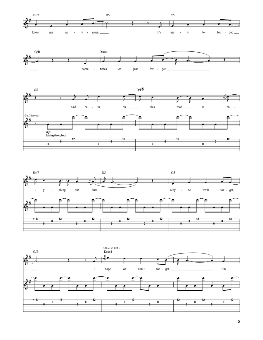 One Year, Six Months One Year, Six Months Acoustic Guitar scores gallery preview page 5