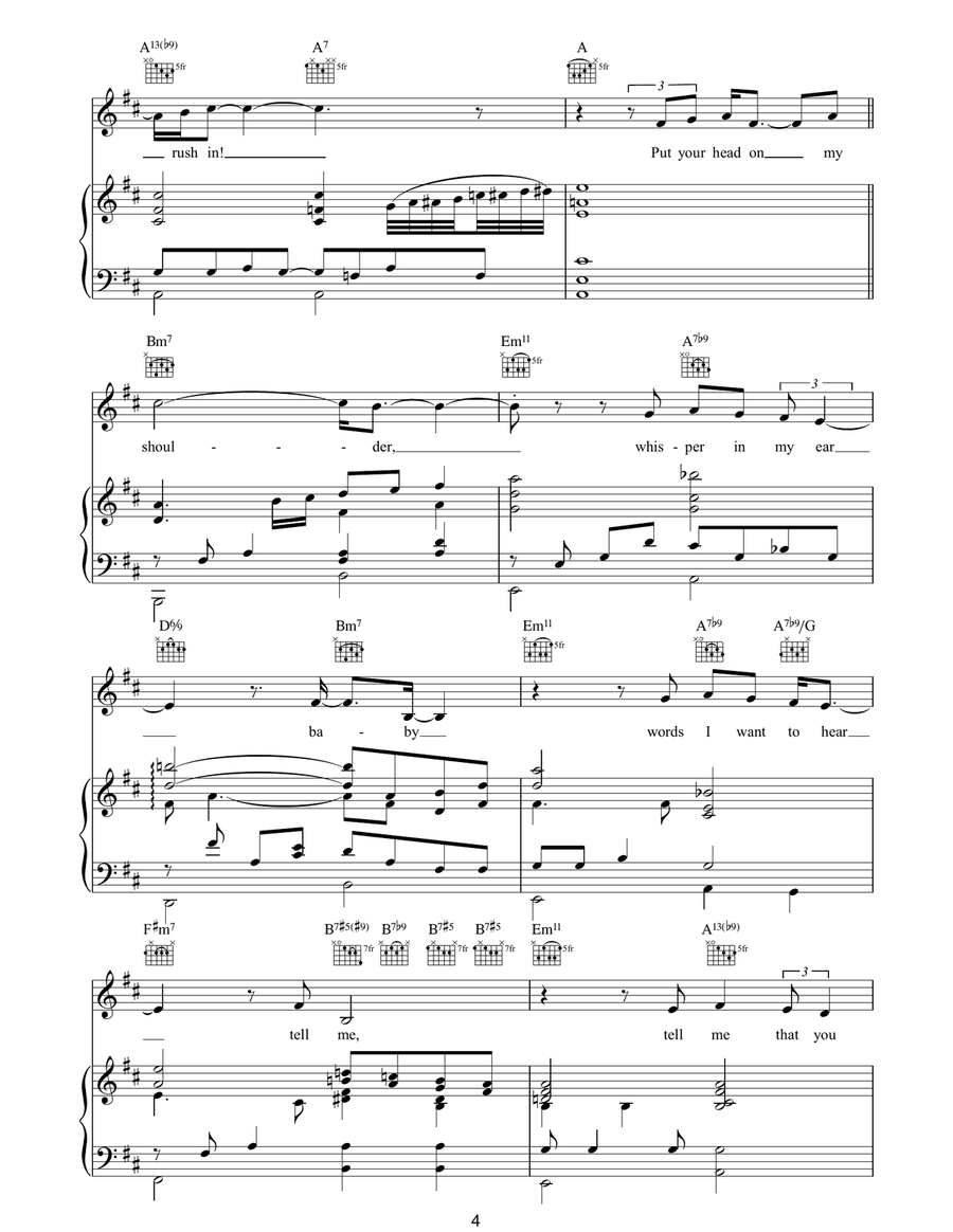 Put Your Head On My Shoulder Piano, Vocal, Guitar scores gallery preview page 4