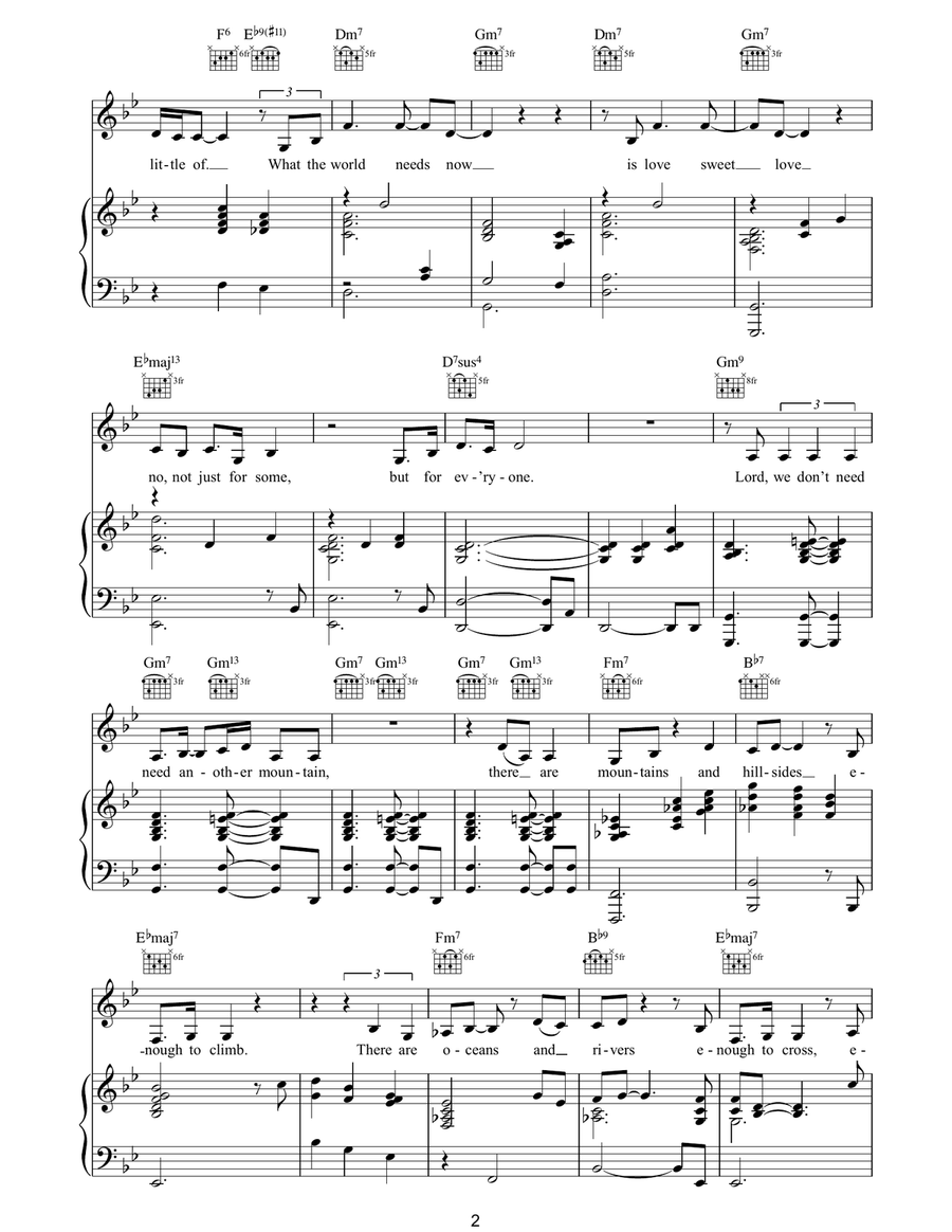 What The World Needs Now Is Love Guitar scores gallery preview page 2