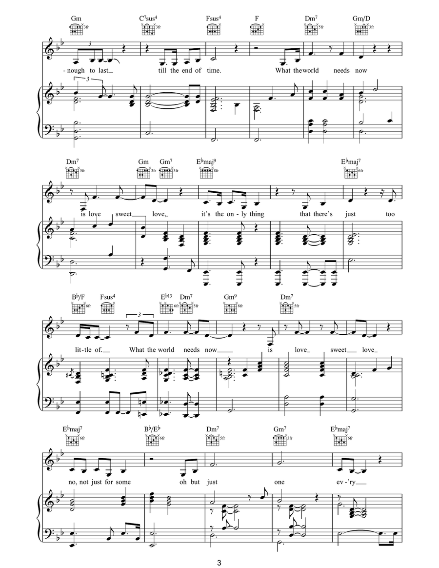 What The World Needs Now Is Love Guitar scores gallery preview page 3