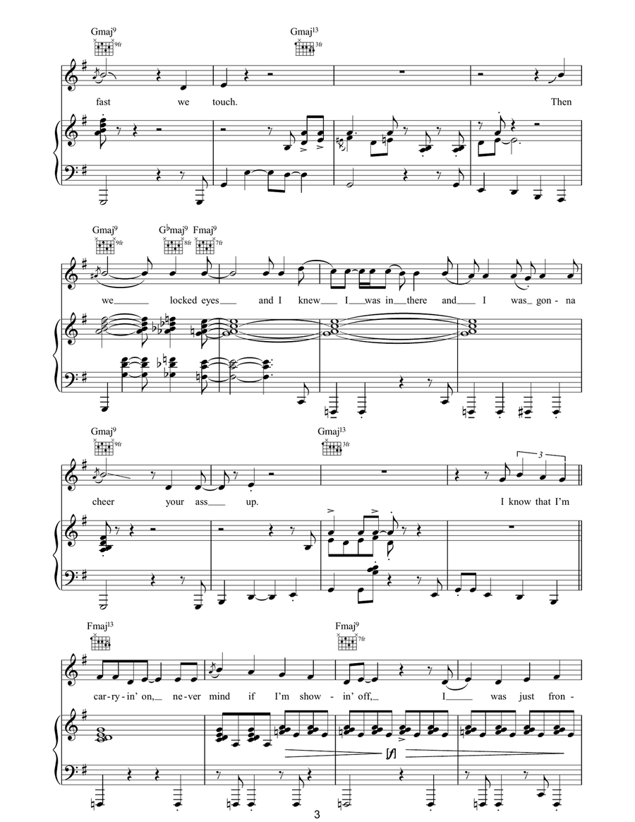 Frontin' Frontin' Piano, Vocal, Guitar scores gallery preview page 3