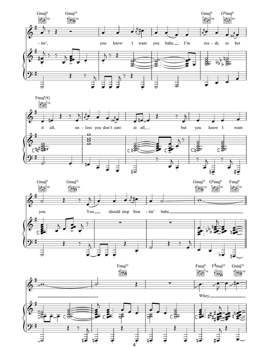 Frontin' Frontin' Piano, Vocal, Guitar scores gallery preview page 4