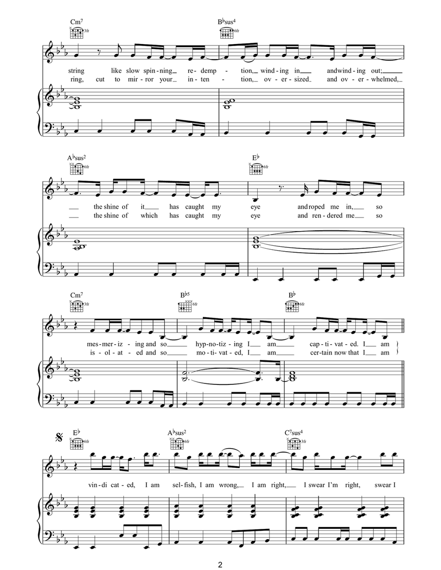 Vindicated Vindicated Piano, Vocal, Guitar scores gallery preview page 2