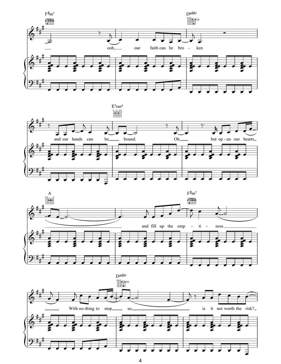 Our Lives Our Lives Piano, Vocal, Guitar scores gallery preview page 4