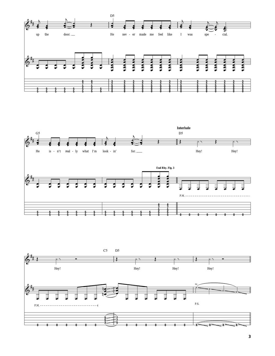 He Wasn't He Wasn't Acoustic Guitar scores gallery preview page 3