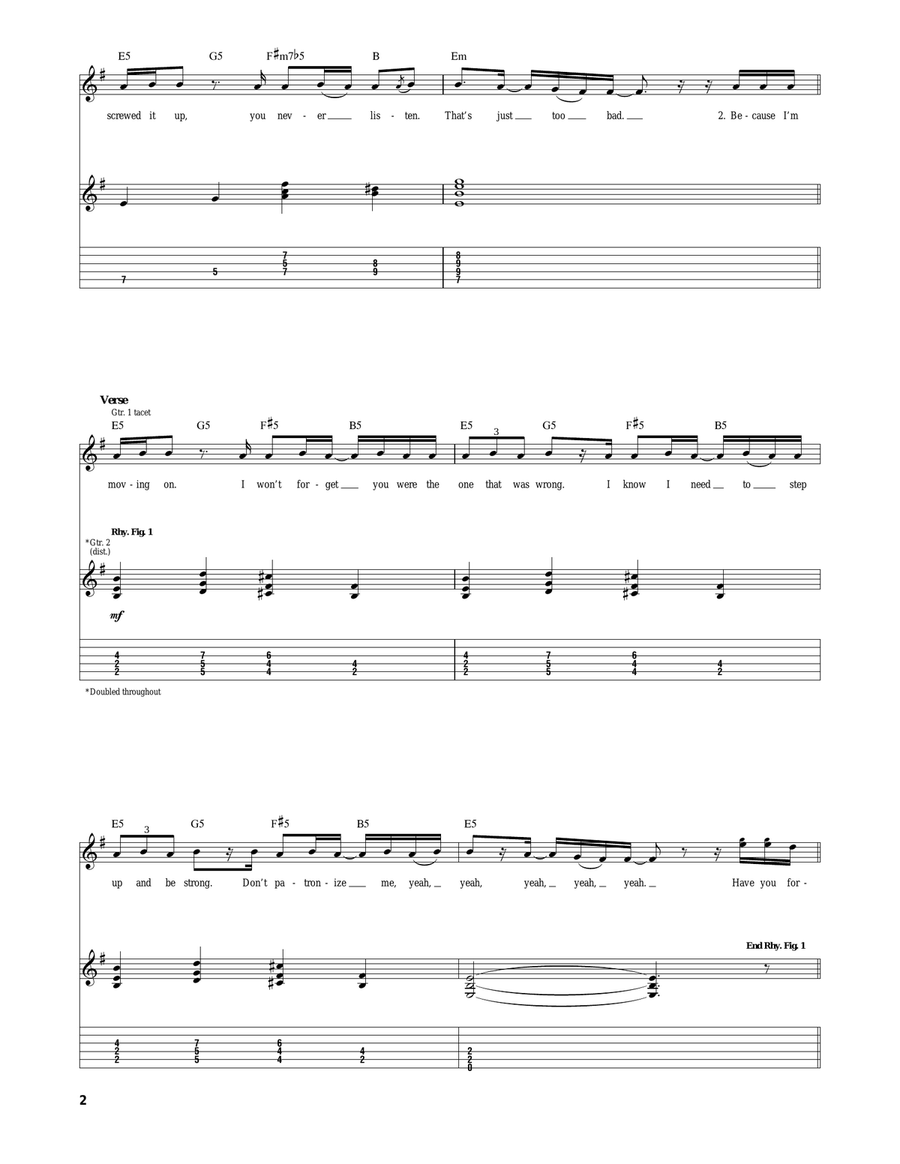 Forgotten Forgotten Acoustic Guitar scores gallery preview page 2
