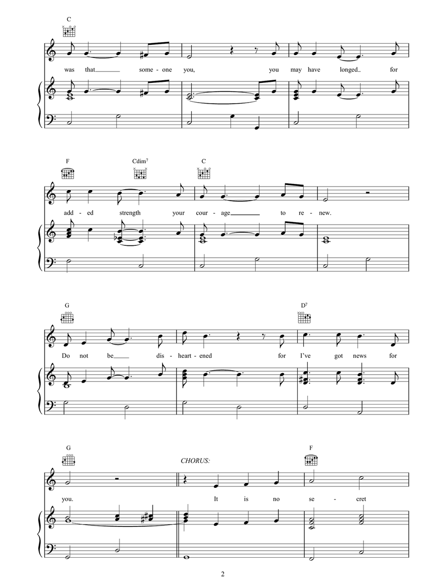 It Is No Secret (What God Can Do) Piano, Vocal, Guitar scores gallery preview page 2