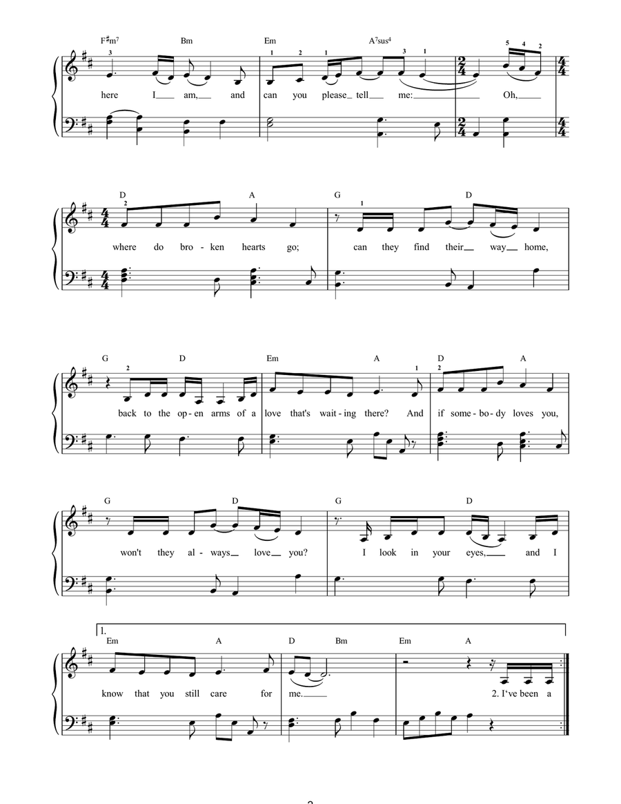 Where Do Broken Hearts Go Acoustic Guitar scores gallery preview page 2