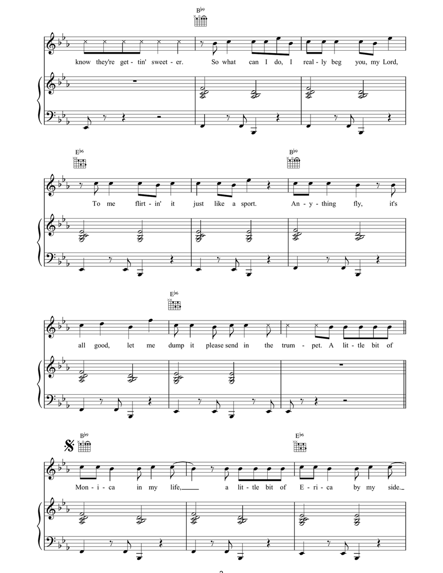 Mambo No. 5 (A Little Bit Of...) Piano, Vocal, Guitar scores gallery preview page 3