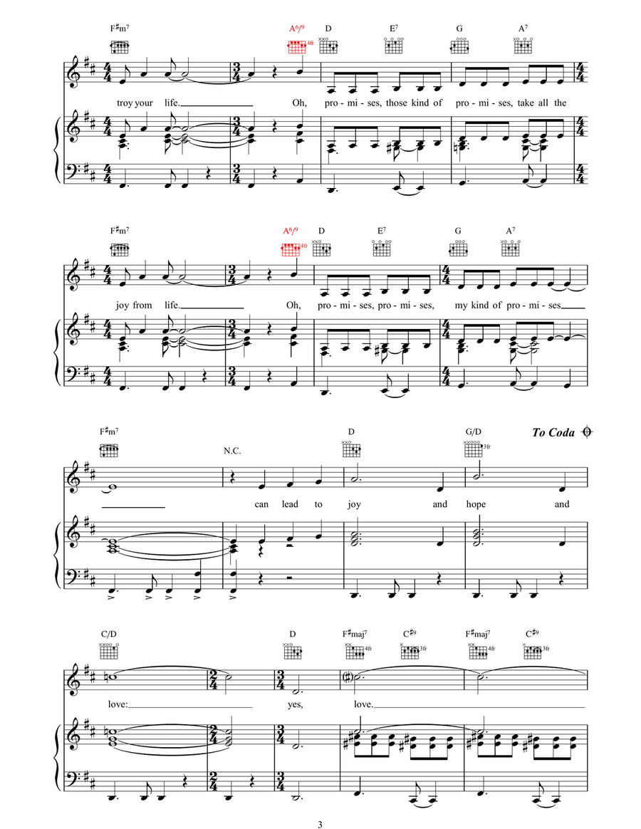 Promises, Promises Promises, Promises Acoustic Guitar scores gallery preview page 3