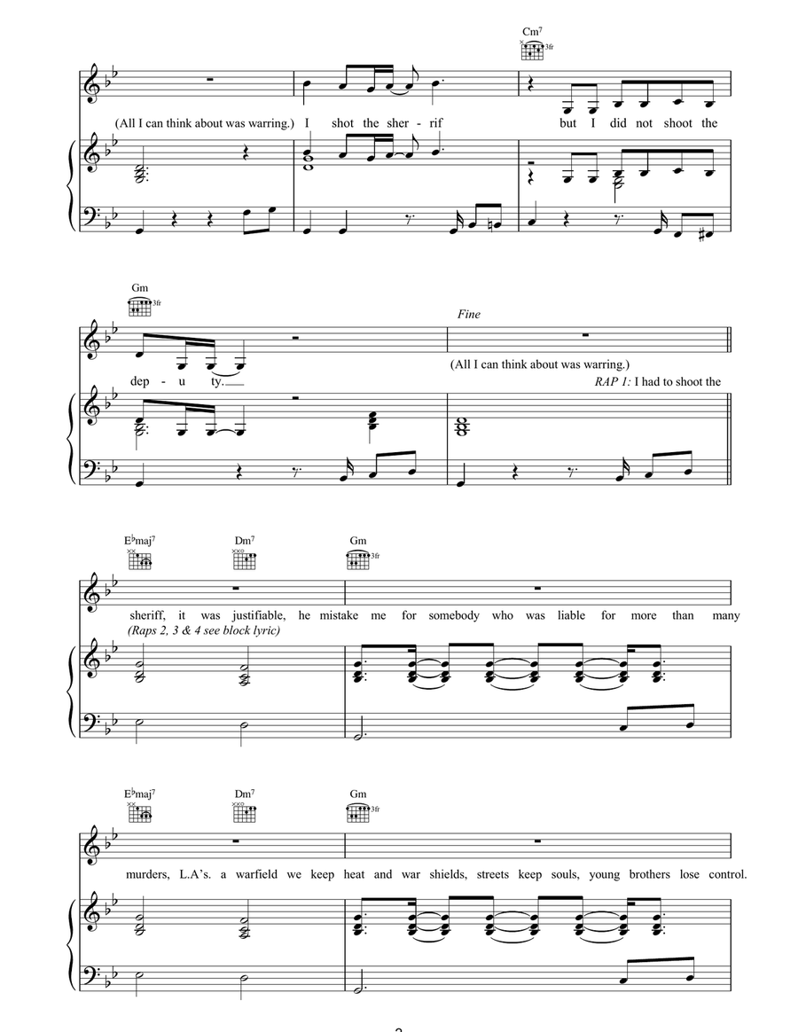I Shot The Sheriff I Shot The Sheriff Guitar scores gallery preview page 2