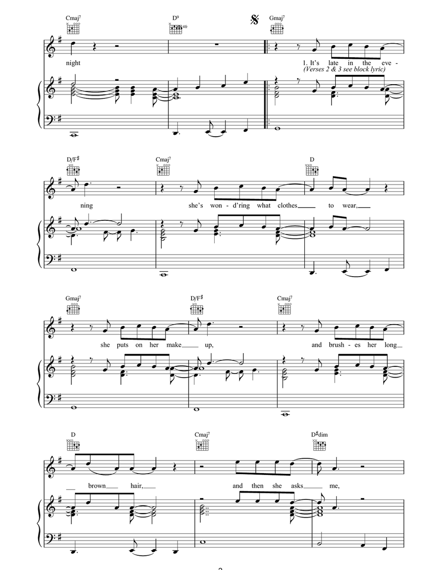 Wonderful Tonight Wonderful Tonight Piano, Vocal, Guitar scores gallery preview page 2