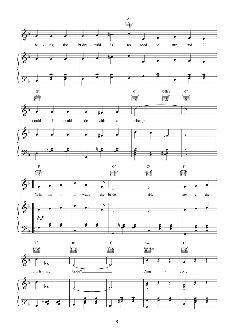 Why Am I Always The Bridesmaid? Guitar scores gallery preview page 3