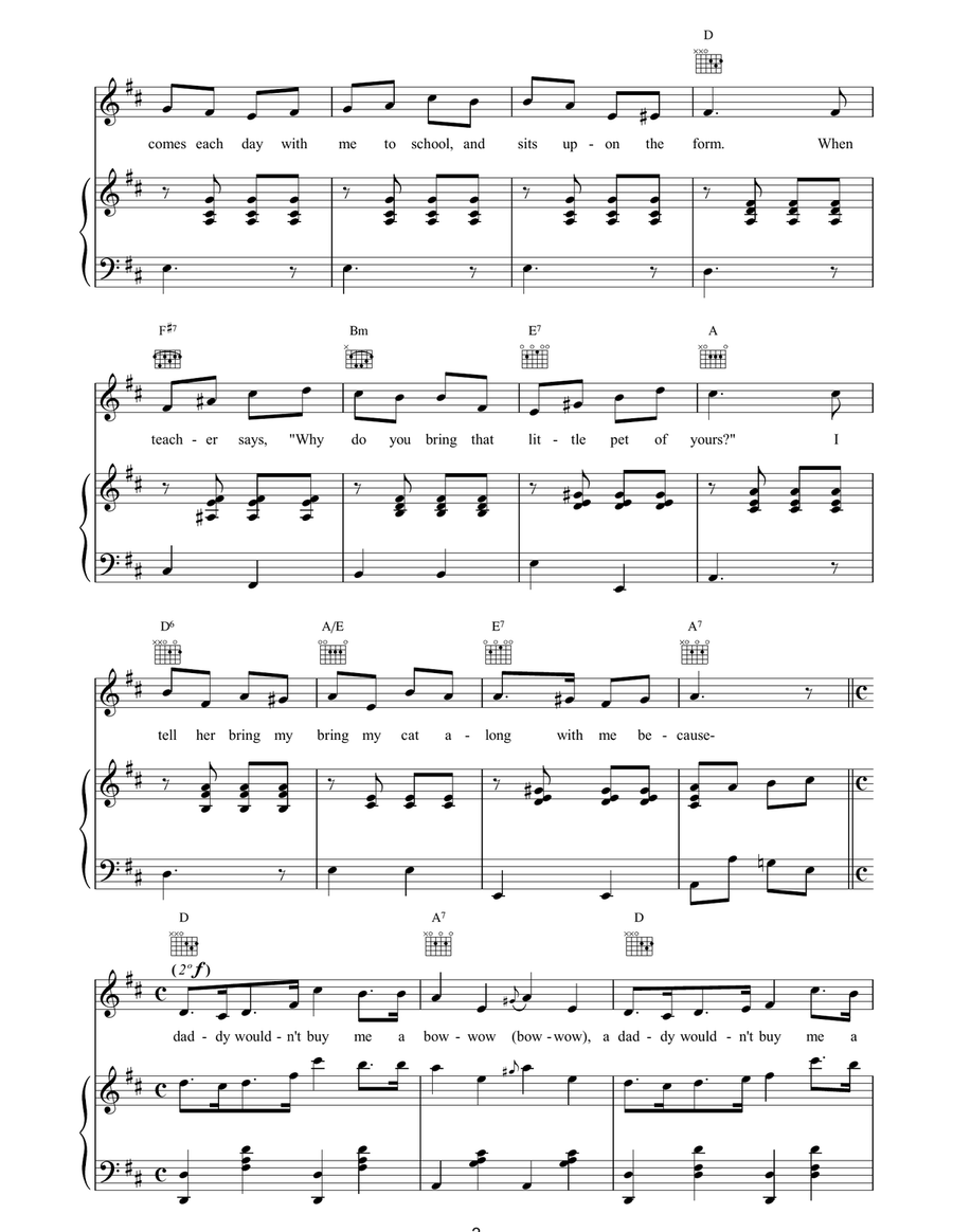 Daddy Wouldn't Buy Me A Bow Wow Guitar scores gallery preview page 2