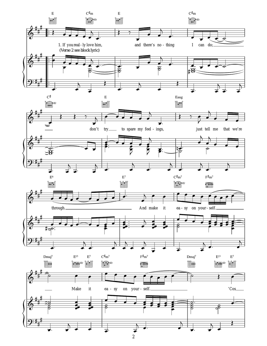 Make It Easy On Yourself Make It Easy On Yourself Piano, Vocal, Guitar scores gallery preview page 2