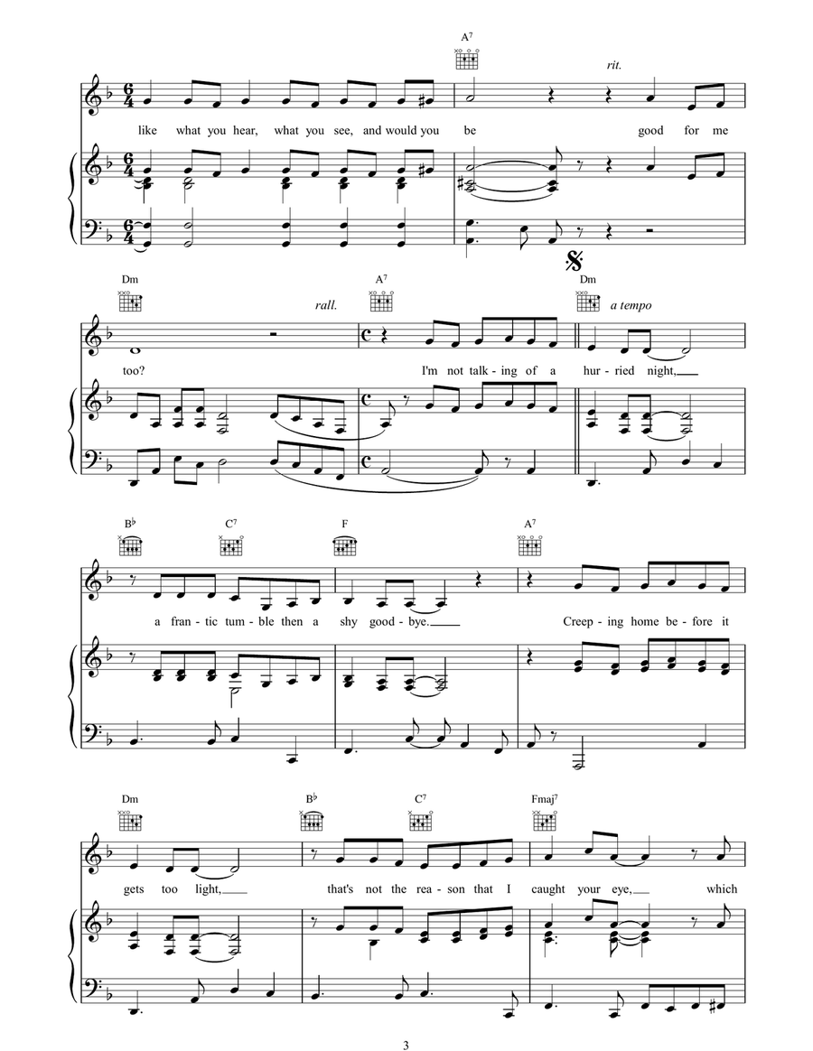 I'd Be Surprisingly Good For You Piano, Vocal, Guitar scores gallery preview page 3