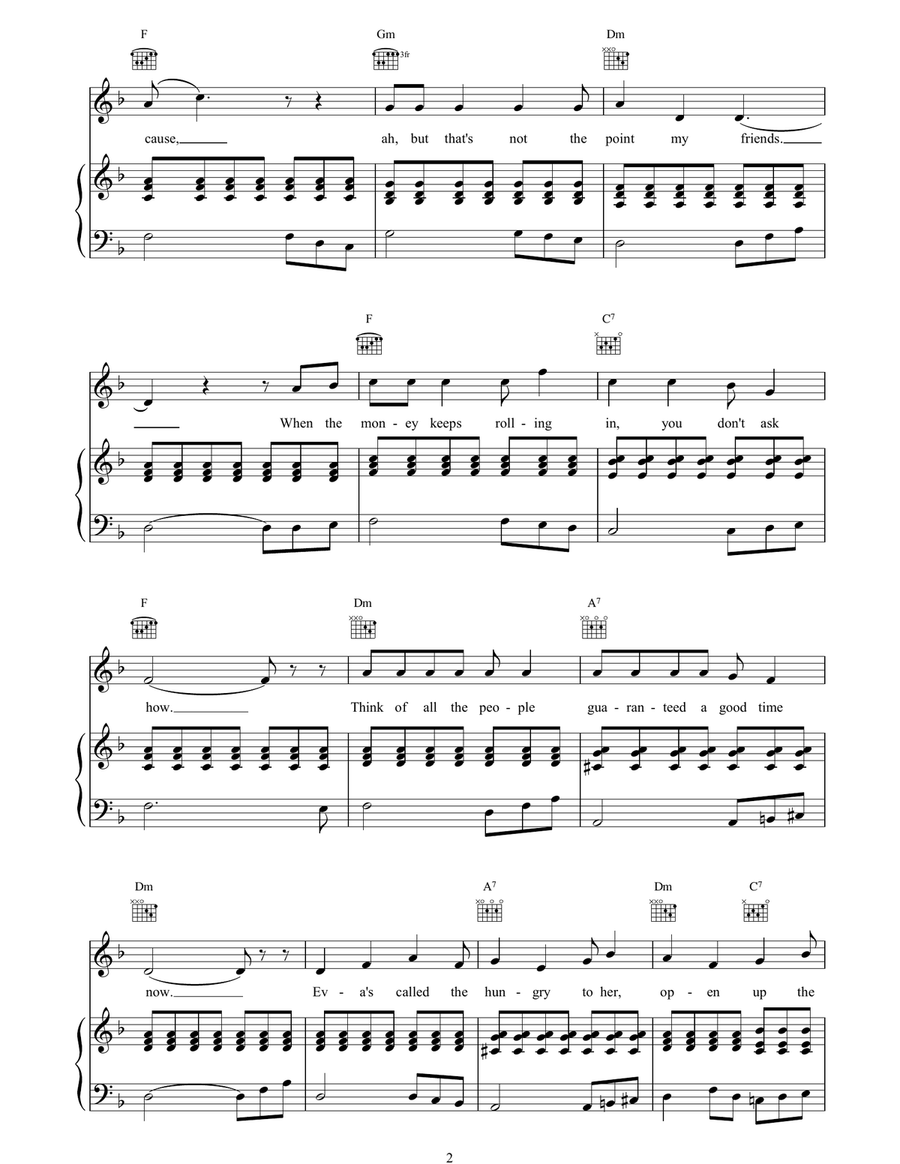 And The Money Kept Rolling In (And Out) Piano, Vocal, Guitar scores gallery preview page 2