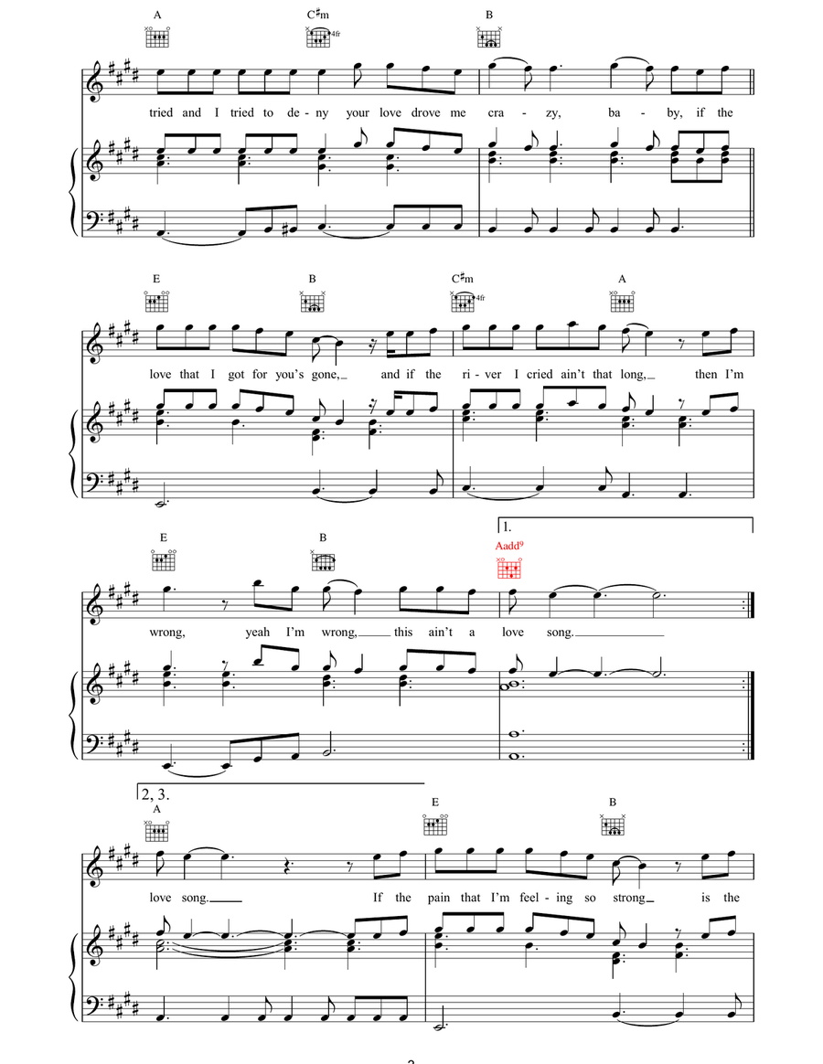 This Ain't A Love Song This Ain't A Love Song Piano, Vocal, Guitar scores gallery preview page 3